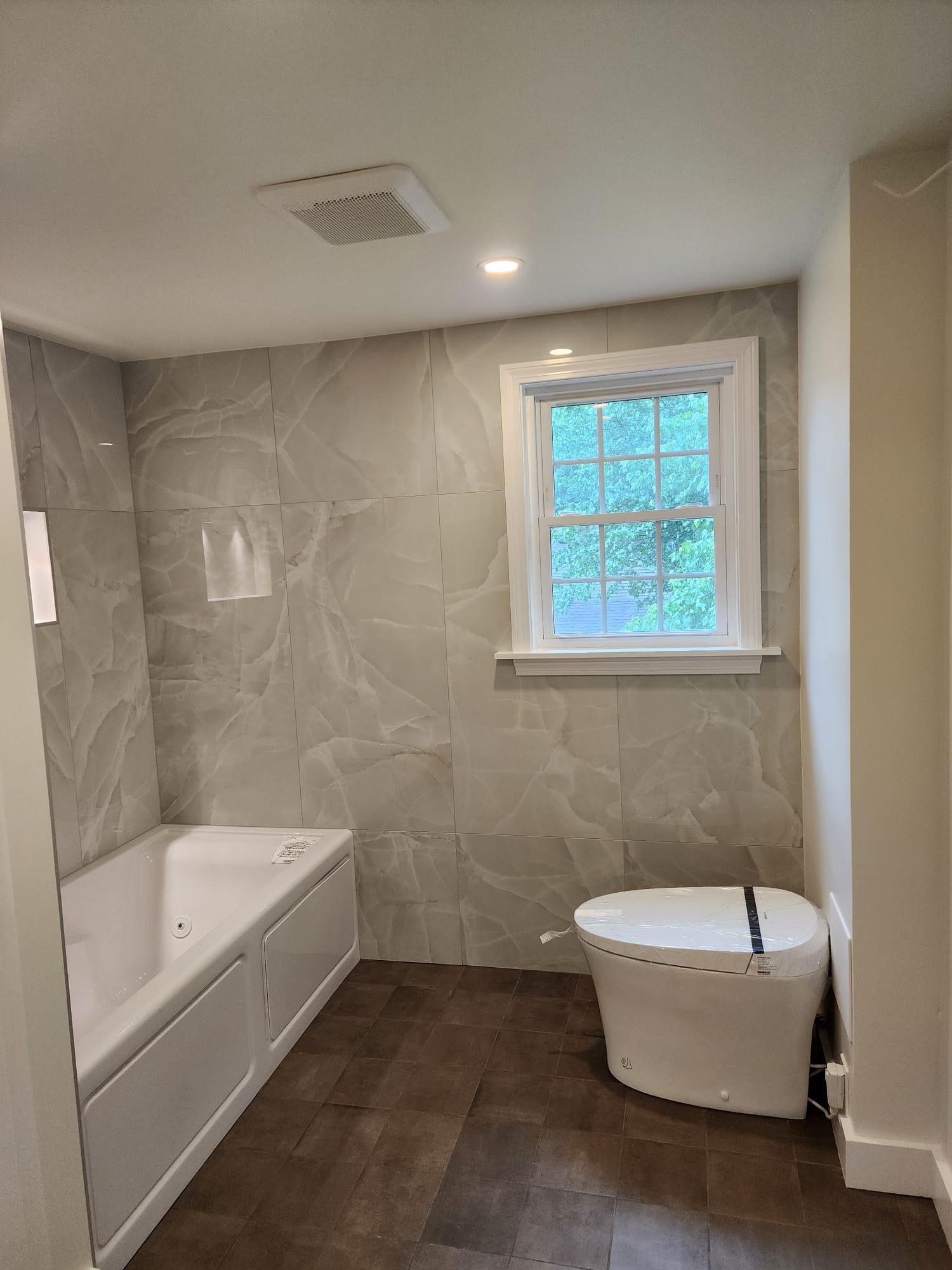 Finished bathroom tile