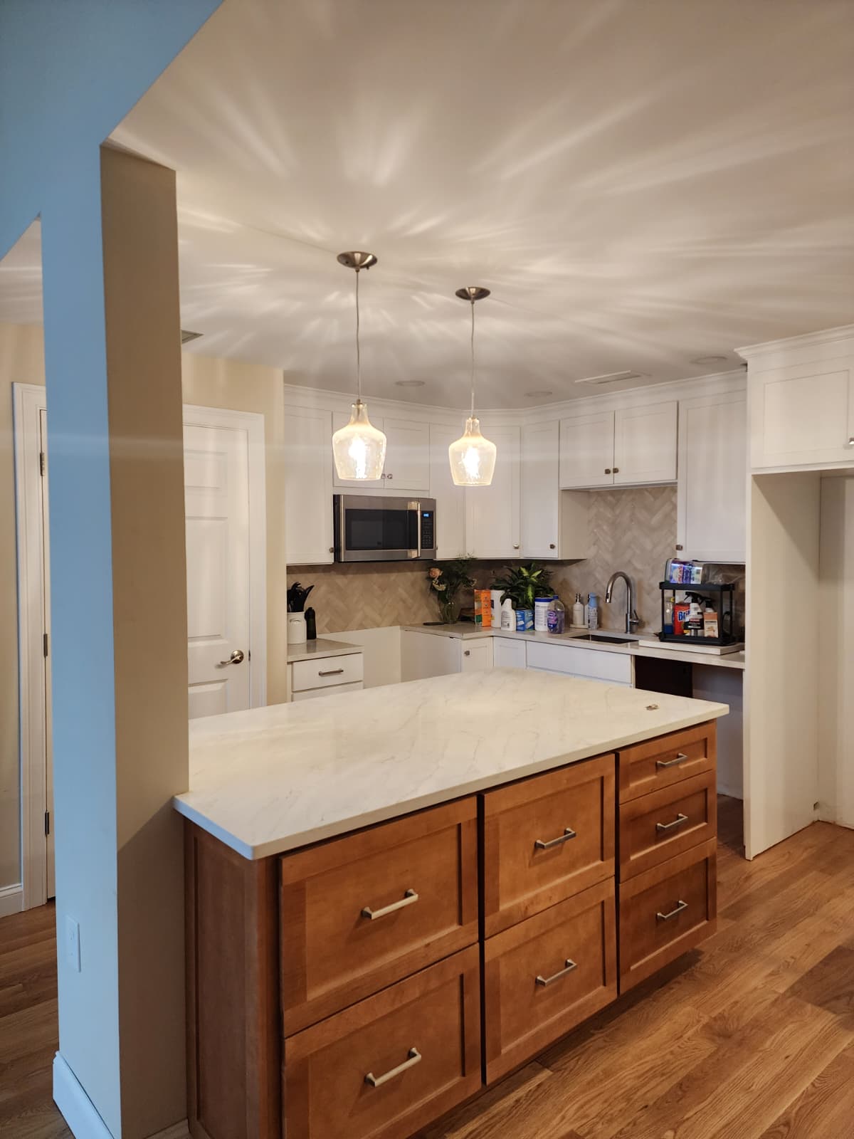 Kitchen with finished flooring