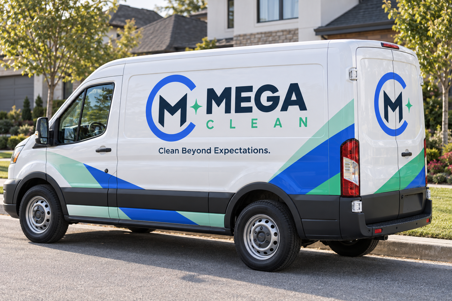 Mega Clean branded service van