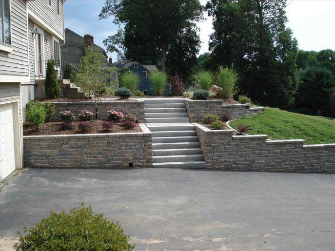 Terraced retaining walls